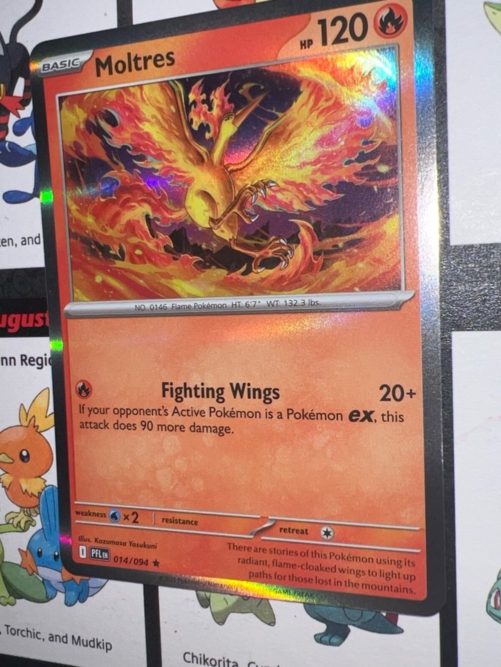 Pokemon Moltres Holofoil Card - Orange, Yellow, Red